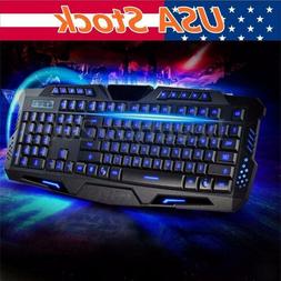 LED Illuminated Backlight USB Wired Gaming PC Keyboard Backl