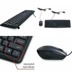 Keyboard And Mouse Corded Combo PC Computer USB Optical Wire